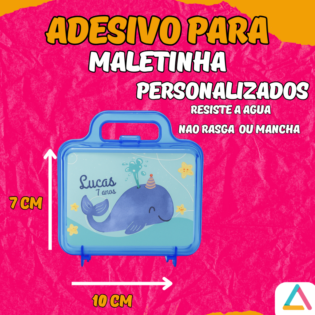 ADESIVOS para MALETINHA - QUALQUER ARTE - PERSONALIZADO - 10x7cm ...