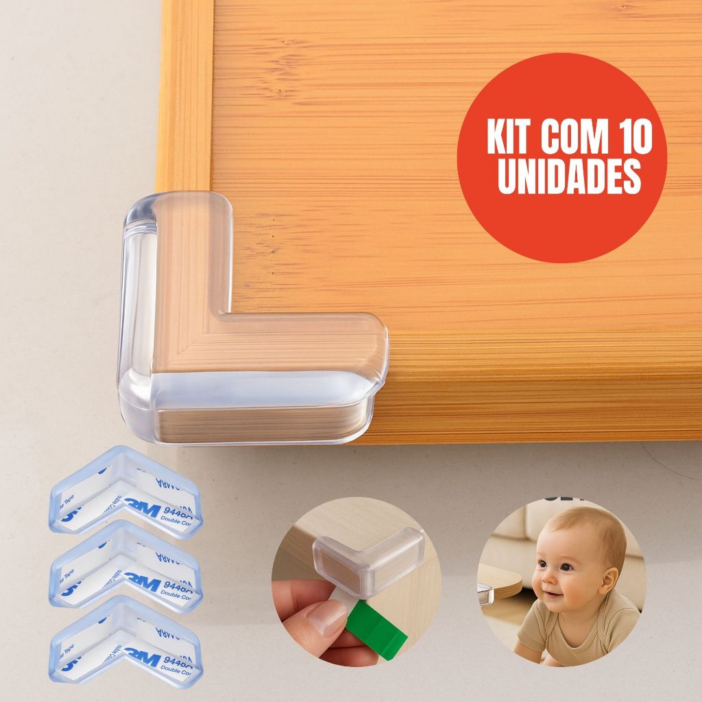 Kit Protetor De Quina Silicone 4 Proteção Para Crianças E Bebês Mesa ...