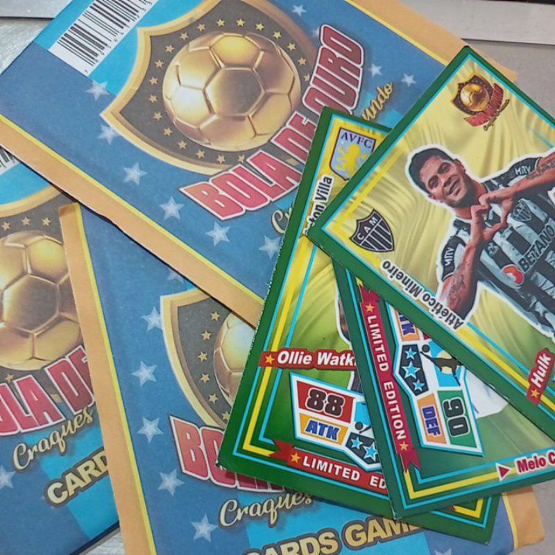 cards colecionáveis Bola de ouro 50 pacotes com 4 unidades em cada ...
