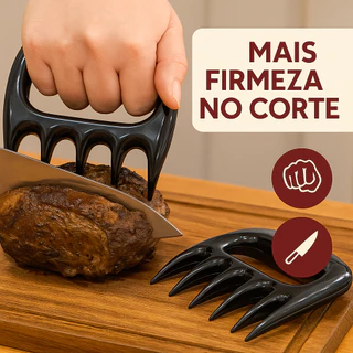 Kit Churrasco Profissional Soprador Manual Garra de Urso Desfiador de Carne Escova Grelha 3 em 1