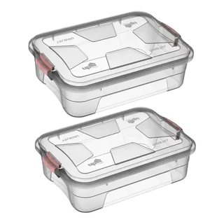 Kit Caixas Organizadora Multiuso Transparente C/tampa 10 Litros Liso Uninjet