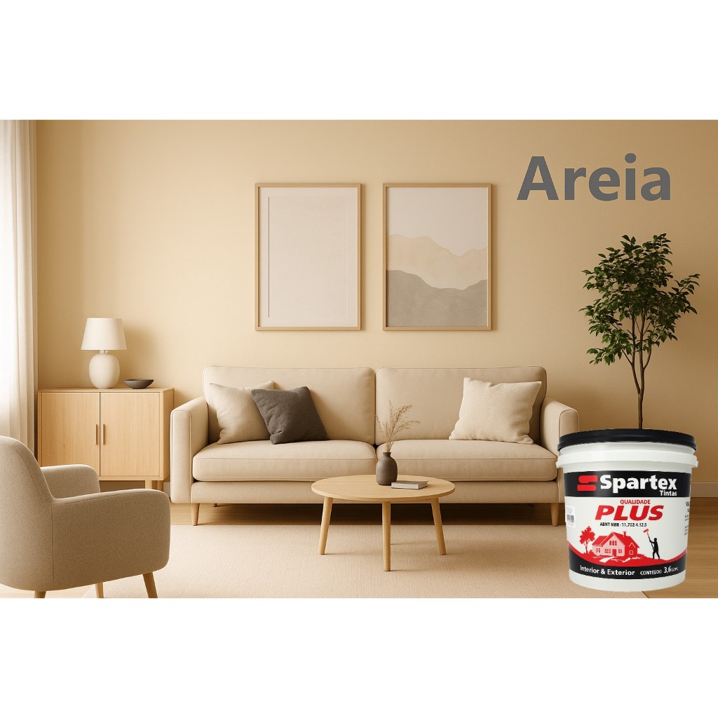 Tinta Cor Areia Acrílica Para Paredes Internas & Externas 3,6L Spartex ...