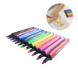 Caneta Colorida Kit 12 cores Para Colorir Bobbie Goods Hidrográfica Jumbo Triangular em Oferta na Shopee