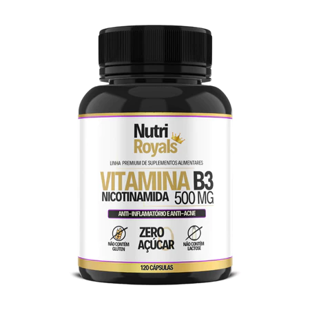 Vitamina B3 (Nicotinamida) 500mg 120 Cápsulas