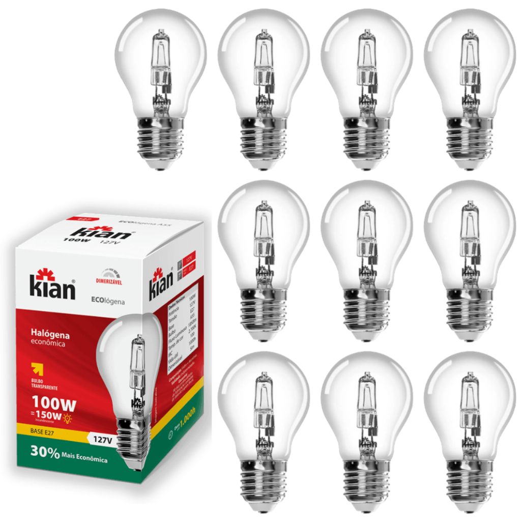 Kit 10 Lampadas Para Churrasqueira 100W 110v/220v Halogena Alta ...