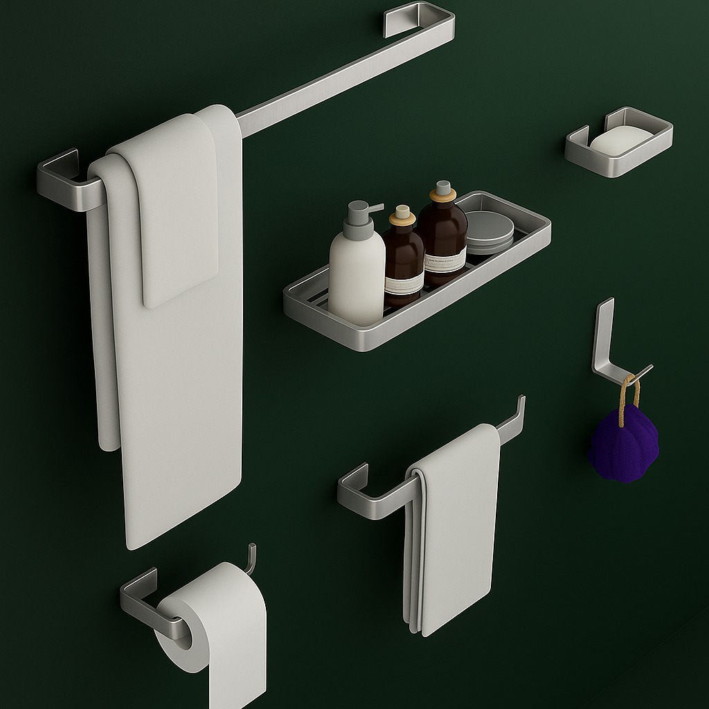 Kit 6 Acessórios Multifuncionais Minimalistas Para Banheiro