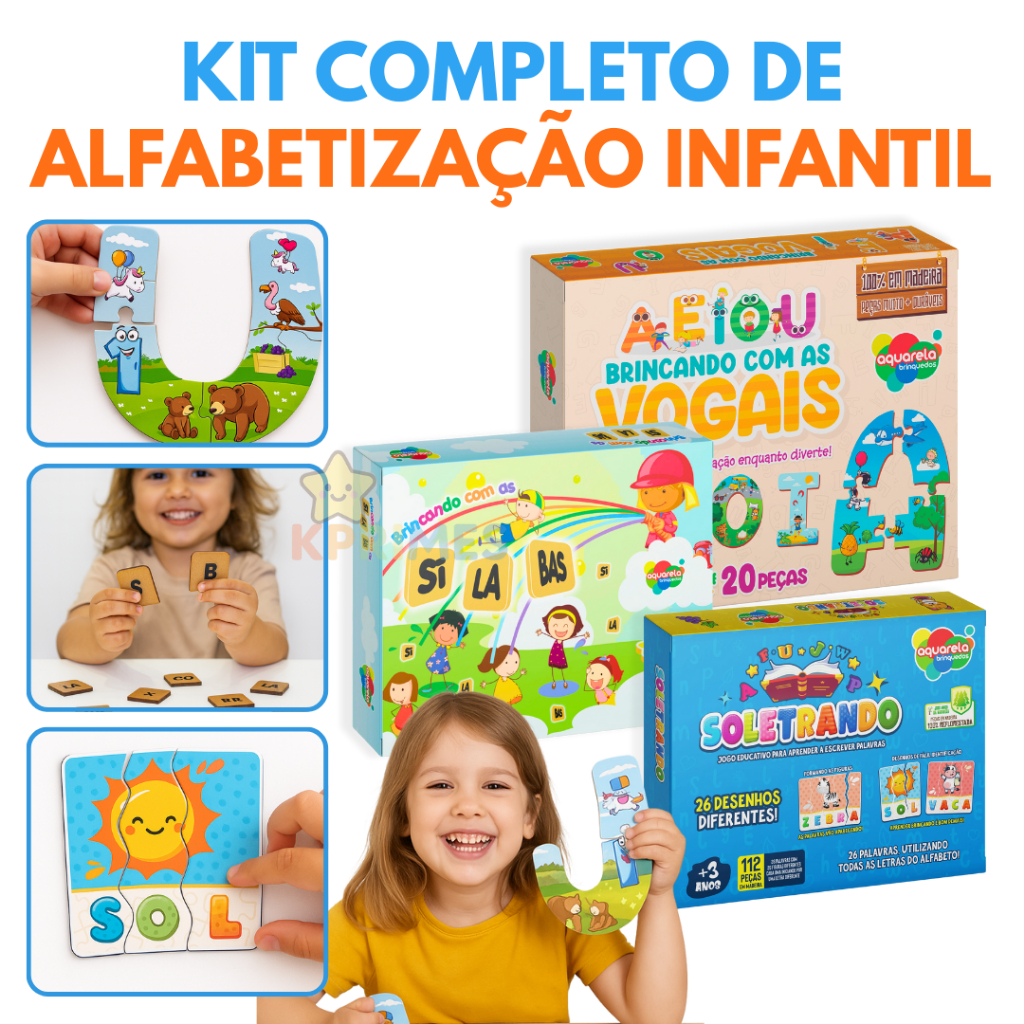 Brinquedos Educativos Alfabetização – Kit Completo com Vogais, Sílabas ...