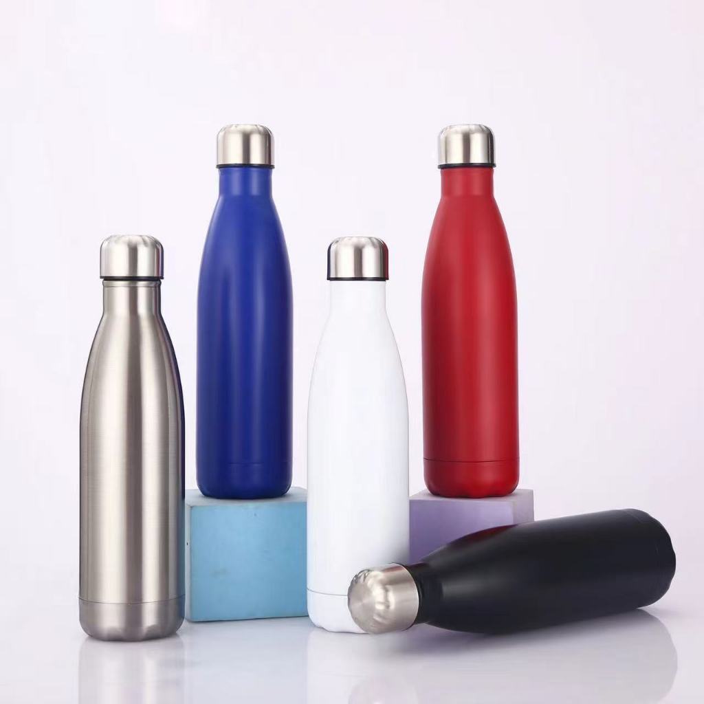 Garrafa Água Squeeze Lisa 500ml Térmica Inox Varias Cores Academia Escola Esportivas