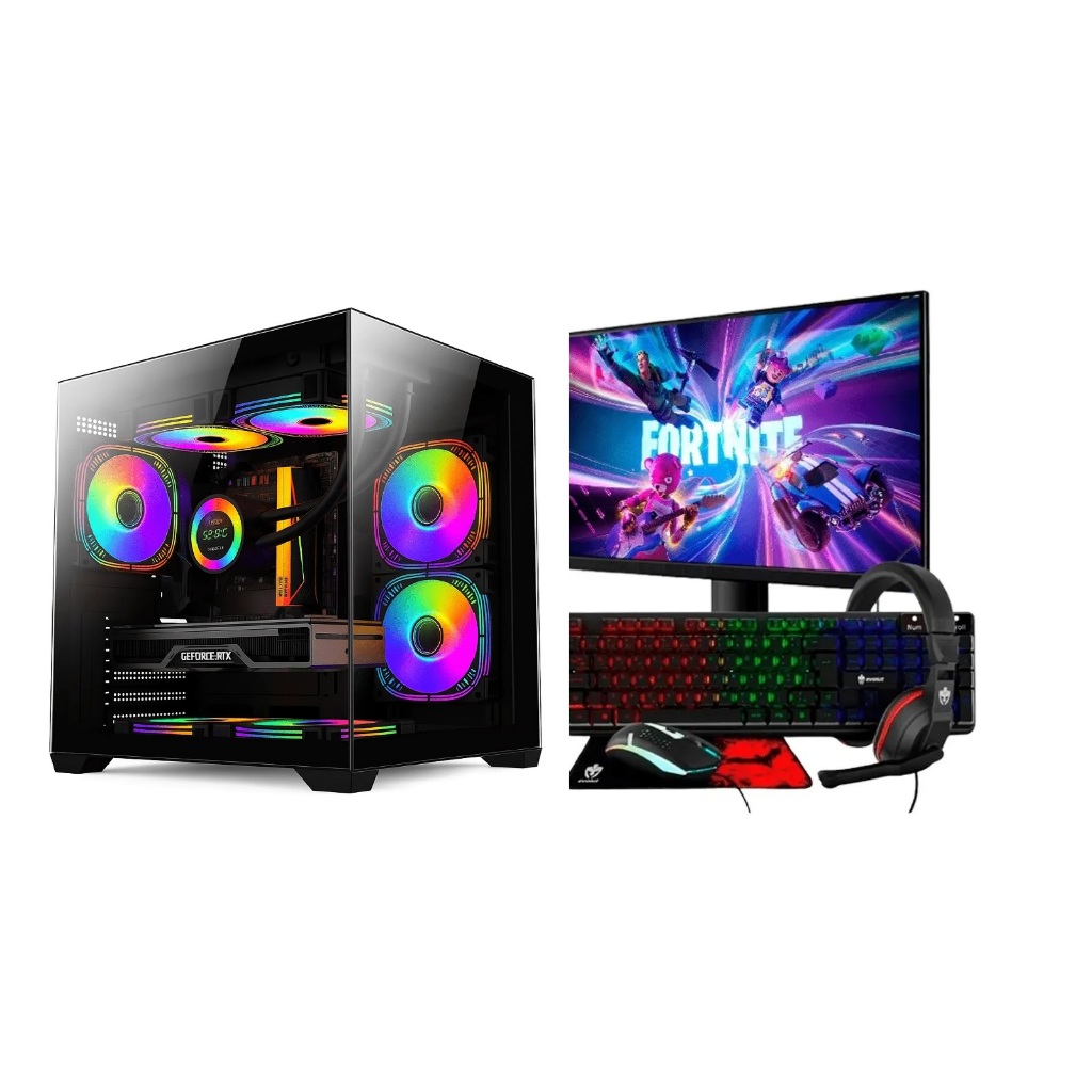 Foto de Computador PC Gamer Completo Intel i7 3770 GeForce RTX 3050 Memoria RAM 16GB SSD 512GB NVMe Monitor 20 Kit Gamer
