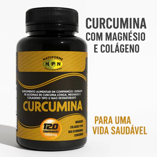 Curcumina+ Colágeno tipo II + Malato de magnésio 1000mg 120c em Oferta na Shopee