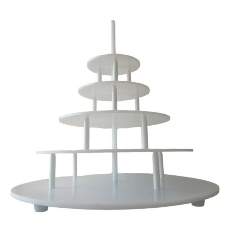 Base Suporte Pra Bolo Redondo Casamento 5 Andares Polietileno Branco ...