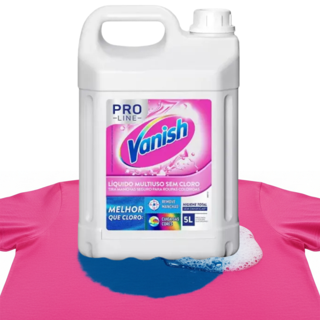 VANISH TIRA MANCHAS LIQUIDO ROUPAS BRANCAS OU COLORIDAS 5 LITROS POWER ORIGINAL