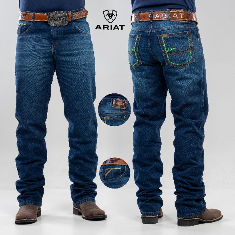 CALÇA COUNTRY ARIATT MASCULINA JEANS GROSSO LARGA RODEIO COWBOY CUT ...
