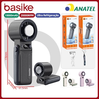 Basike Ventilador portátil mini refrigeração display digital 10000mAh,Ventilador USB 20000RPM Alta potência ,fan330