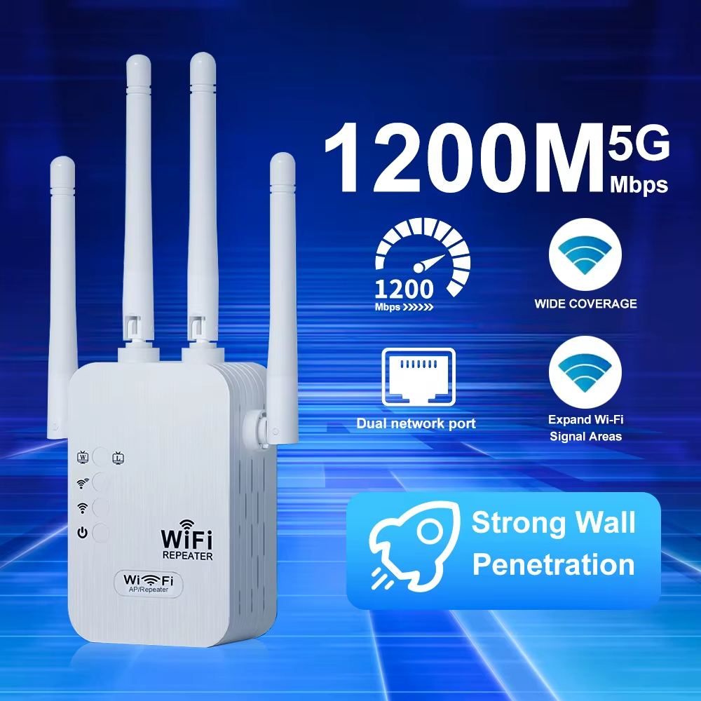 Repetidor WiFi 1200Mbps 2.4G, Extensor de Sinal USB, Amplificador de ...