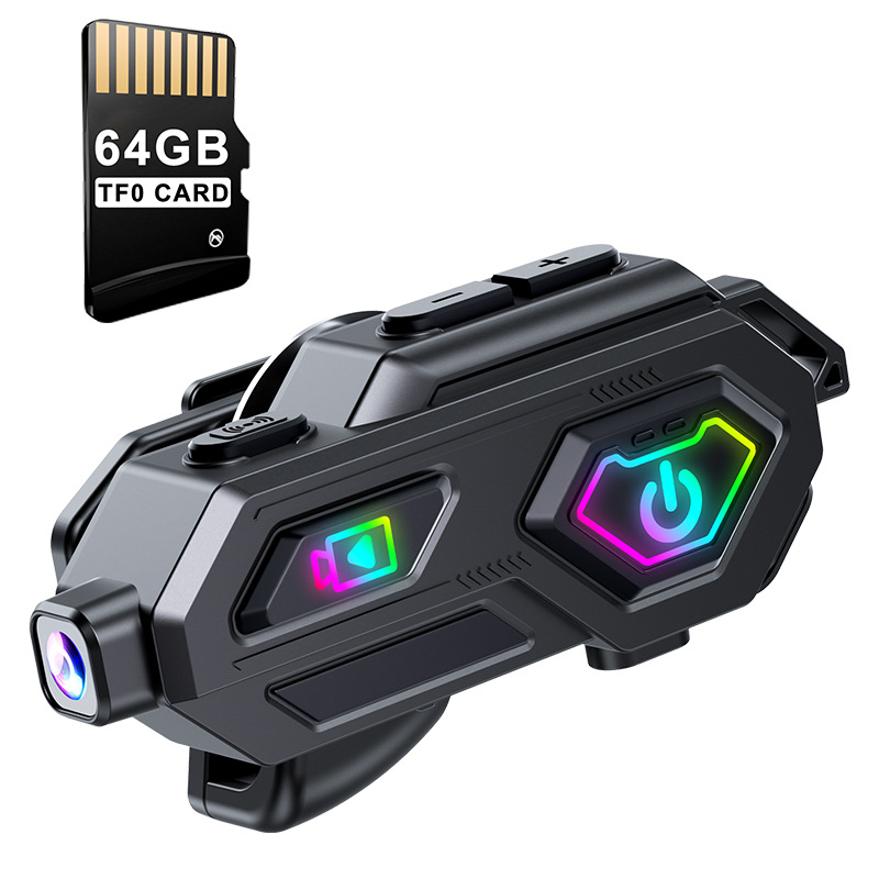 Capacete Da Motocicleta Bluetooth 600m interfone fone de ouvido HD câmera 64G memória