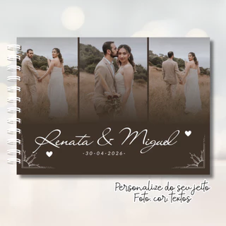 CADERNO LIVRO DE MENSAGENS E ASSINATURAS CASAMENTO