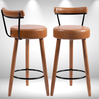 Banquetas Alta Retrô Luxo Estofada C/ Encosto P/ Cozinha Área Gourmet Churrasqueira Balcão Ilha Bar