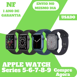 [USADO] Apple Watch Series 5 - 6 - 7 - 8 - 9 / 41mm - 45mm • Original • Nota Fiscal - Seminovo