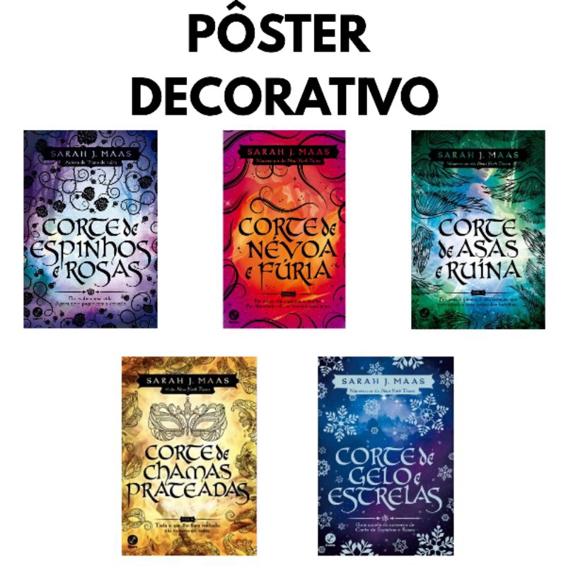 PÔSTER A4 DECORATIVO Capa Acotar Saga Literária Corte de Espinhos e ...