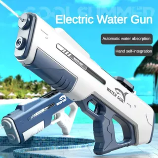 Pistolas de Água Elétricas, Jateadores de Água de Sucção Automática, Azul com Branco