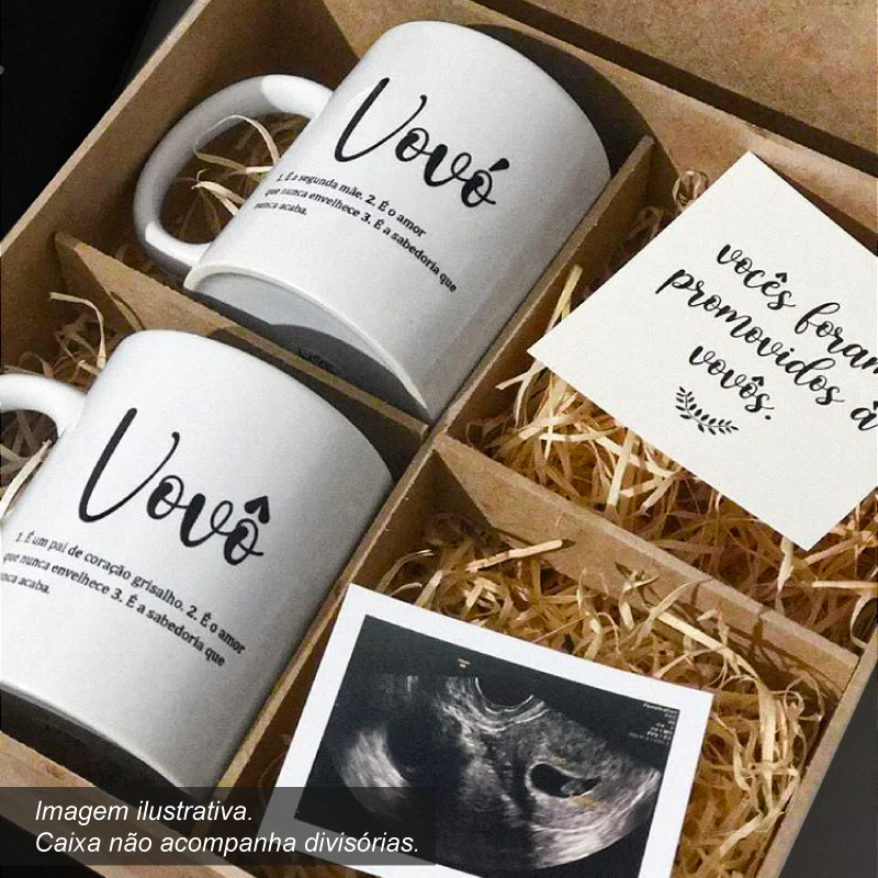 Kit Caneca Personalizada Revelação Anúncio de Gravidez - Promovidos a Vovô, Vovó, Titio e Titia