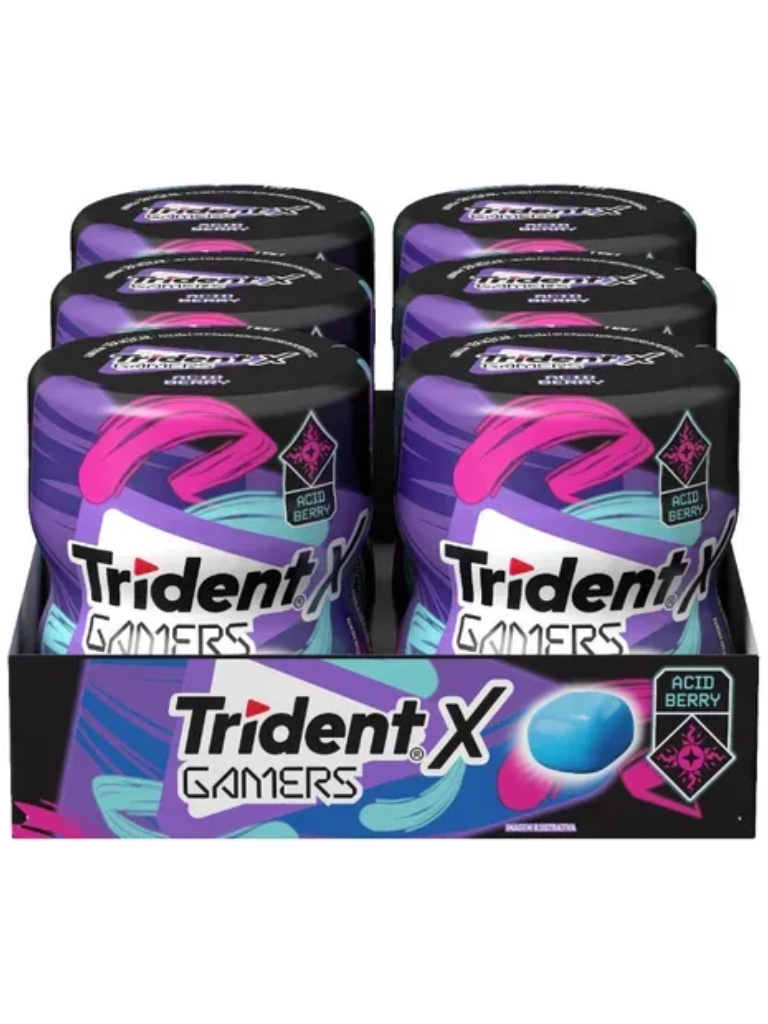 Chiclete Trident XGamers Framboesa E Limão Sem Açúcar 6 Unidades