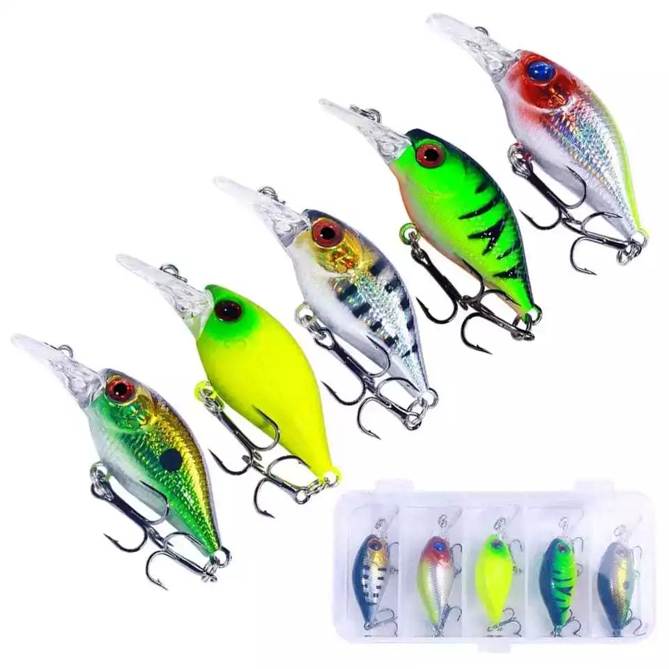 Isca Artificial Pesca Meia Água Crank Bait HF-05 / Estojo com 5 Unidades / Harpya Fishing