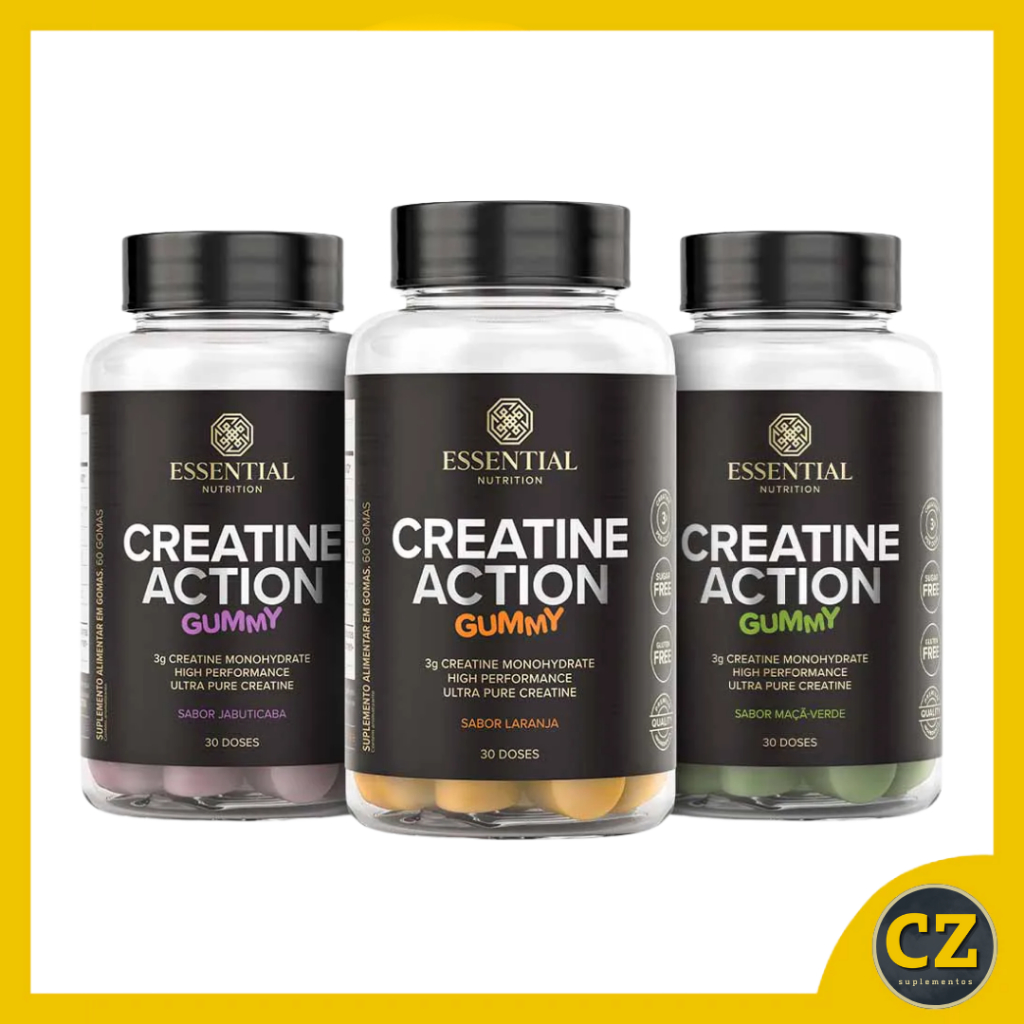 Creatine Action Gummy (60 Unidades) - Essential | Shopee Brasil