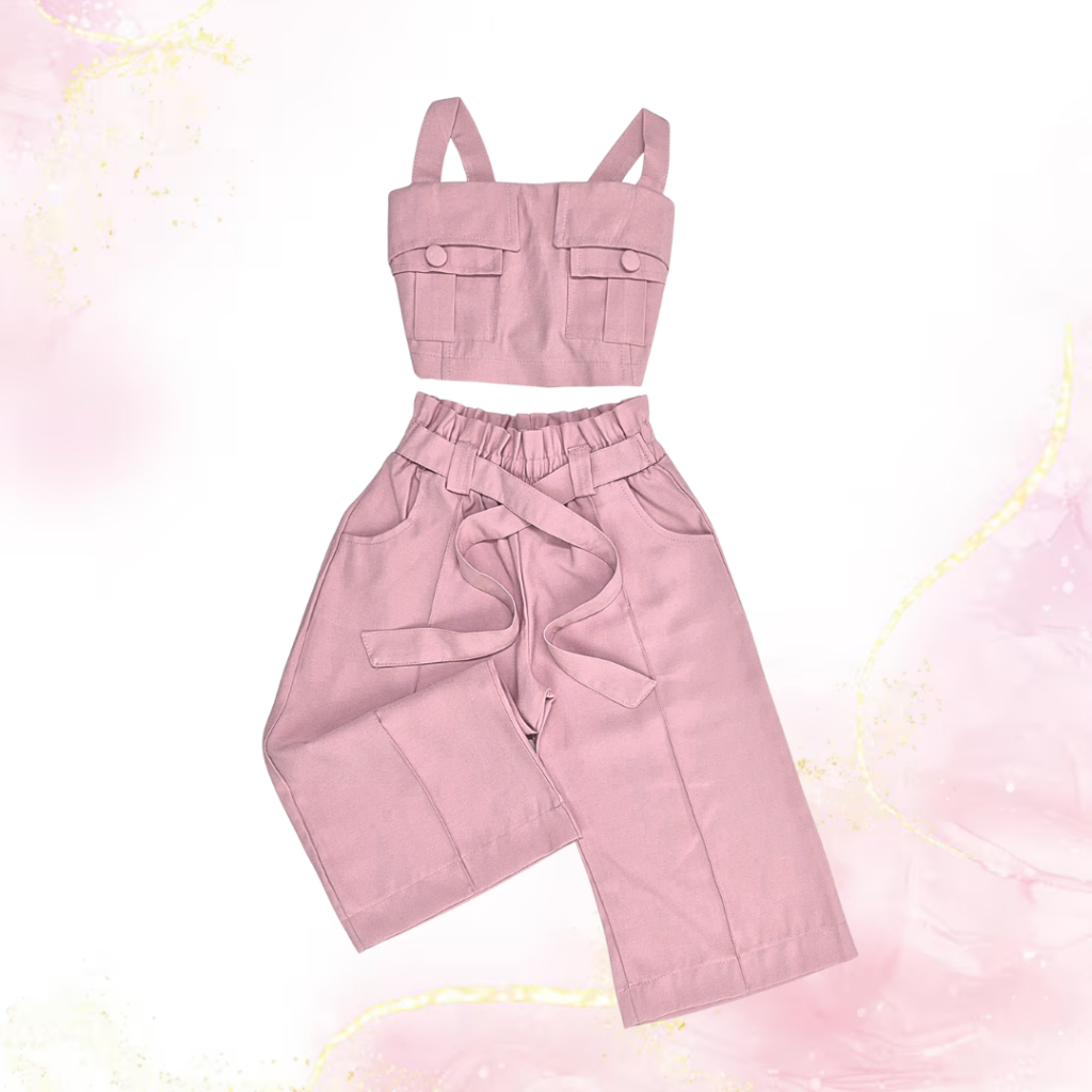 Ensemble ESCADA Chemisier Et Pantacourt Pour Fille 4 Ans - Rose - 100% Coton - Occasion Très Bon état