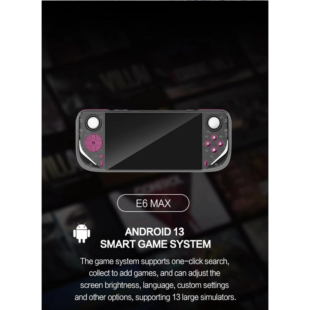 E6 MAX com cartão 128gb + Case - Console portátil - Tela touch 5 ...