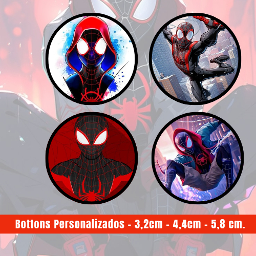 Bottons Pins Button SPIDER MAN 3,2cm - 4,4cm - 5,8cm SPIDER Broche ...