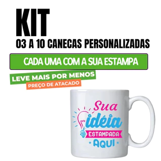 Kit Caneca Personalizada de Porcelana para Empresas Logotipo Fotos Presentes Aniversários Casamento