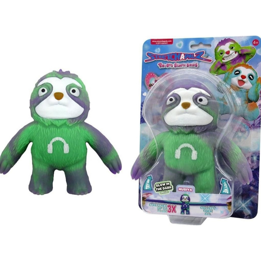 Colecionável Stretchapalz Bicho Preguiça Musiya Bowkie Crownee Tie