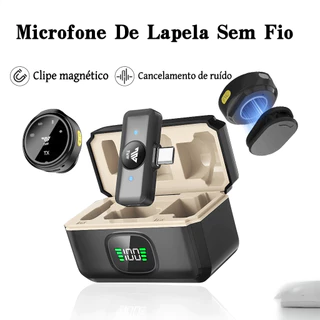 Microfone De Lapela Sem Fio Para iPhone/Android Type-c C/ Cancelamento De Ruído P/ Gravação de vídeo/TikTok/Vlog