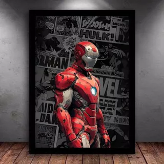 Quadro Decorativo Homem De Ferro & HQs 1 Peça
