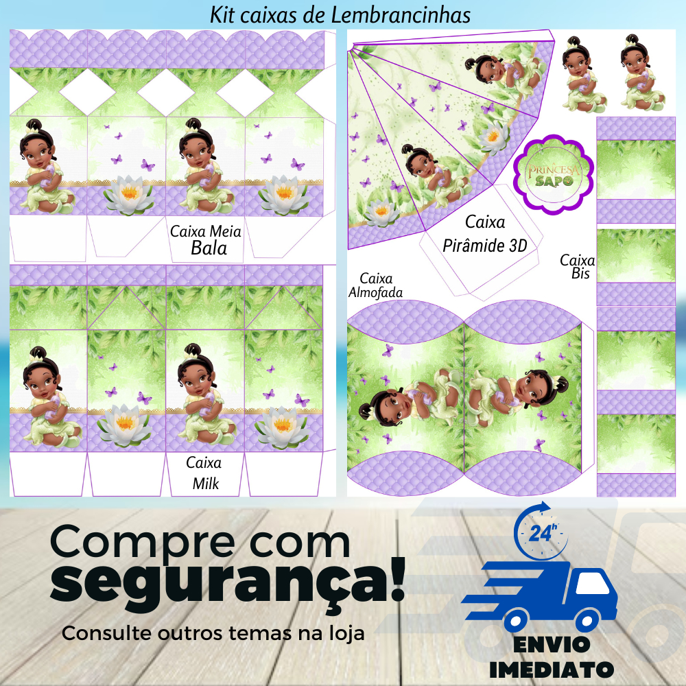 Envio 24H - PRINCESA E O SAPO KIT 30/60/90/120 CAIXAS MILK/PIRÂMIDE 3D ...