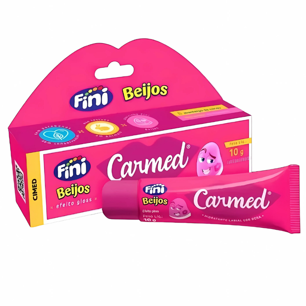 Carmed Fini Beijos Hidratante Labial Com Cor e Efeito Gloss Com Brilho ...
