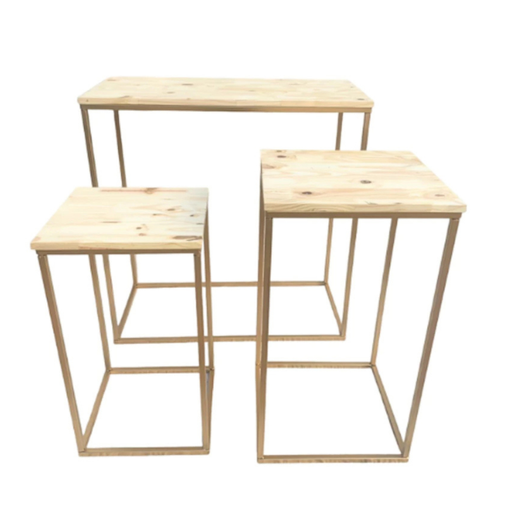 Kit com 3 Mesas gg-g-m Cubo Decoração Festas Eventos