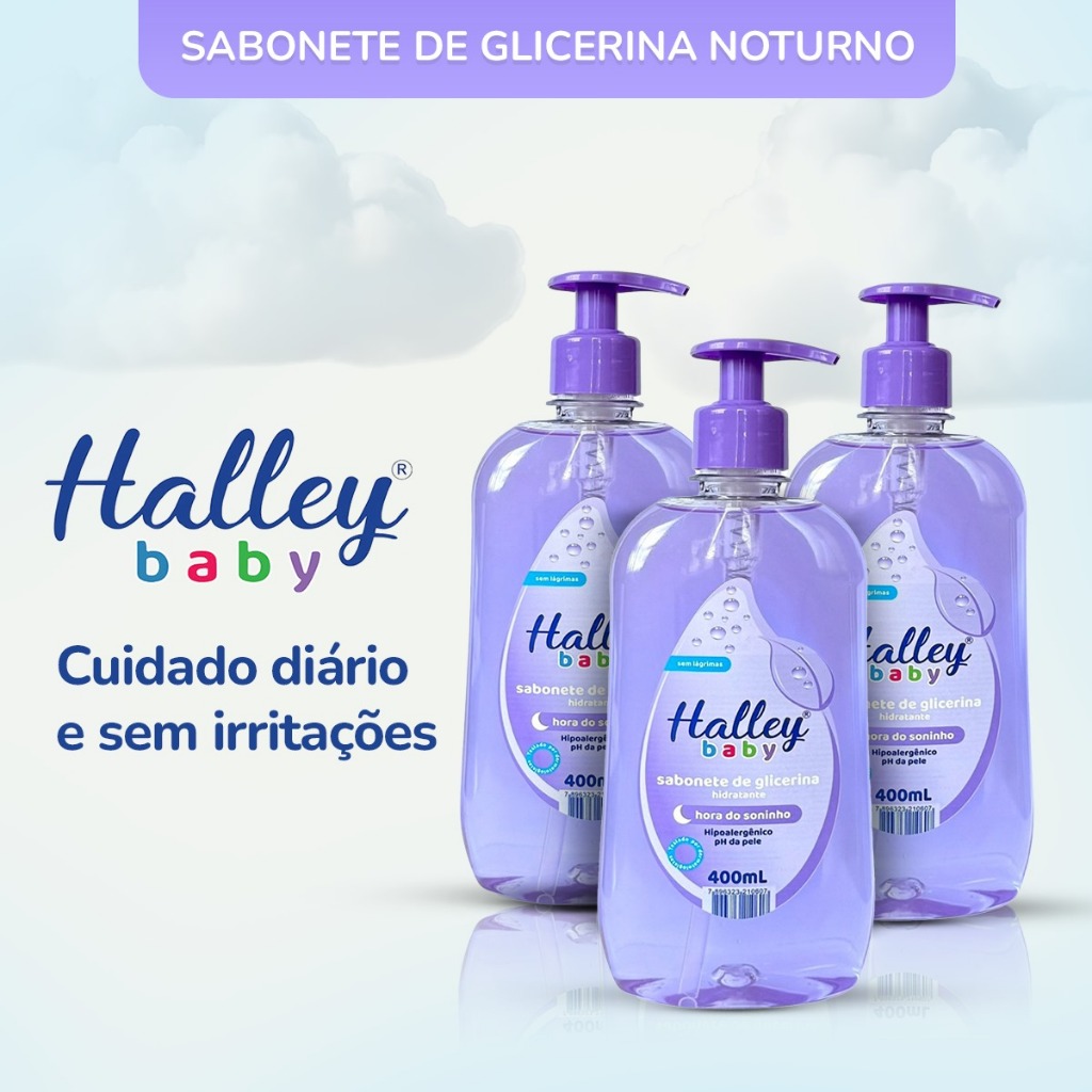 Kit 3 Sabonetes Liquido de Glicerina Hora do Soninho Halley | Shopee Brasil