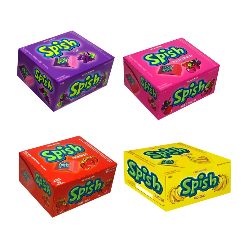 Chiclete Spish Caixa C/40 Unidades Vários Sabores - Sukest | Shopee Brasil