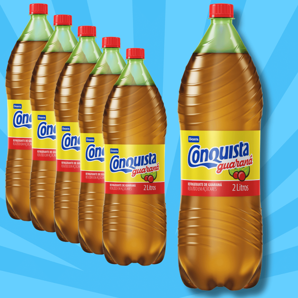 Fardo 6un Refrigerante Guaraná Conquista 2 Litros Garrafa Pet Pack ...