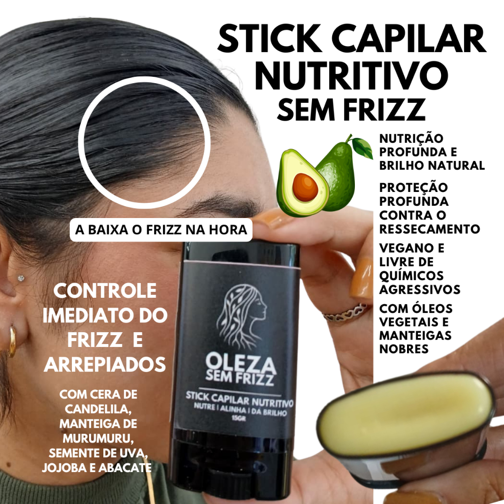 Stick Cera Em Bastão Capilar Modeladora Penteados Nutritivo Anti frizz ...