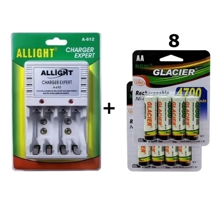 Carregador de pilhas + pilhas recarregáveis AA/aaa Rápido Bivolt