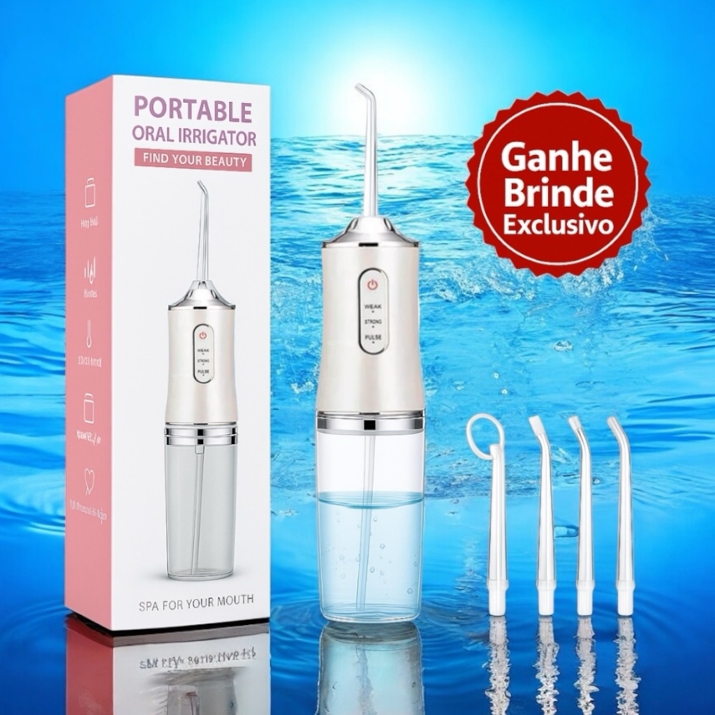 Irrigador Dental Portátil Limpeza Profunda Dentes Gengivas Implantes ...