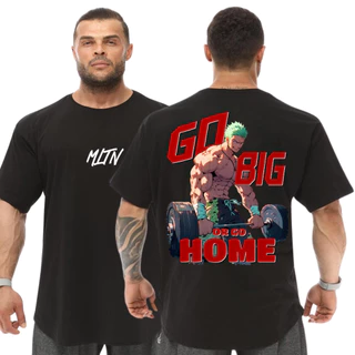 Camiseta Oversized Unissex 100% Algodão Academia Go Big or Go Home Treino Fitness Promoção