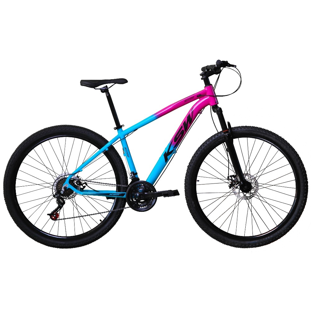 Bike KSW Bicolor XLT Aro 29 Alumínio 27v Freio a Disco Mecânico K7