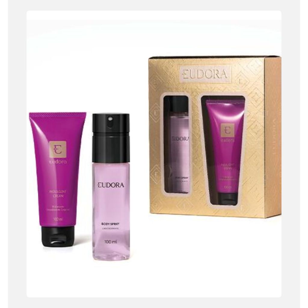 Kit Presente Eudora Roxo: Body Splash 100ml + Creme Acetinado 75ml ...