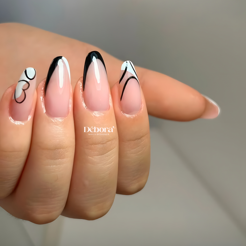 Unha Postiça Realista Almond Premium Esmaltação em Gel Efeito ...