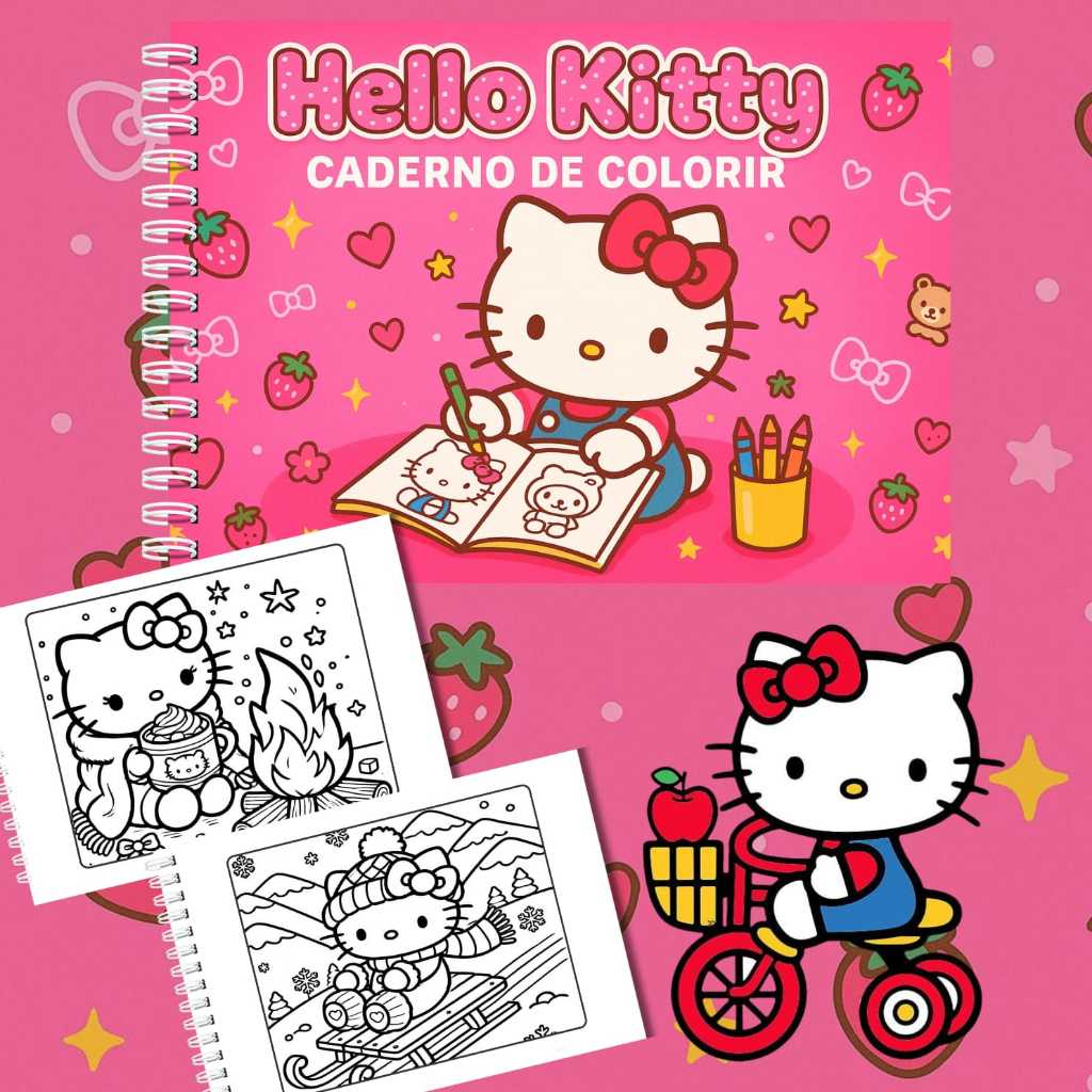 Livro de colorir HELLO KITTY | folhas grossas 180g | capa dura | Shopee ...